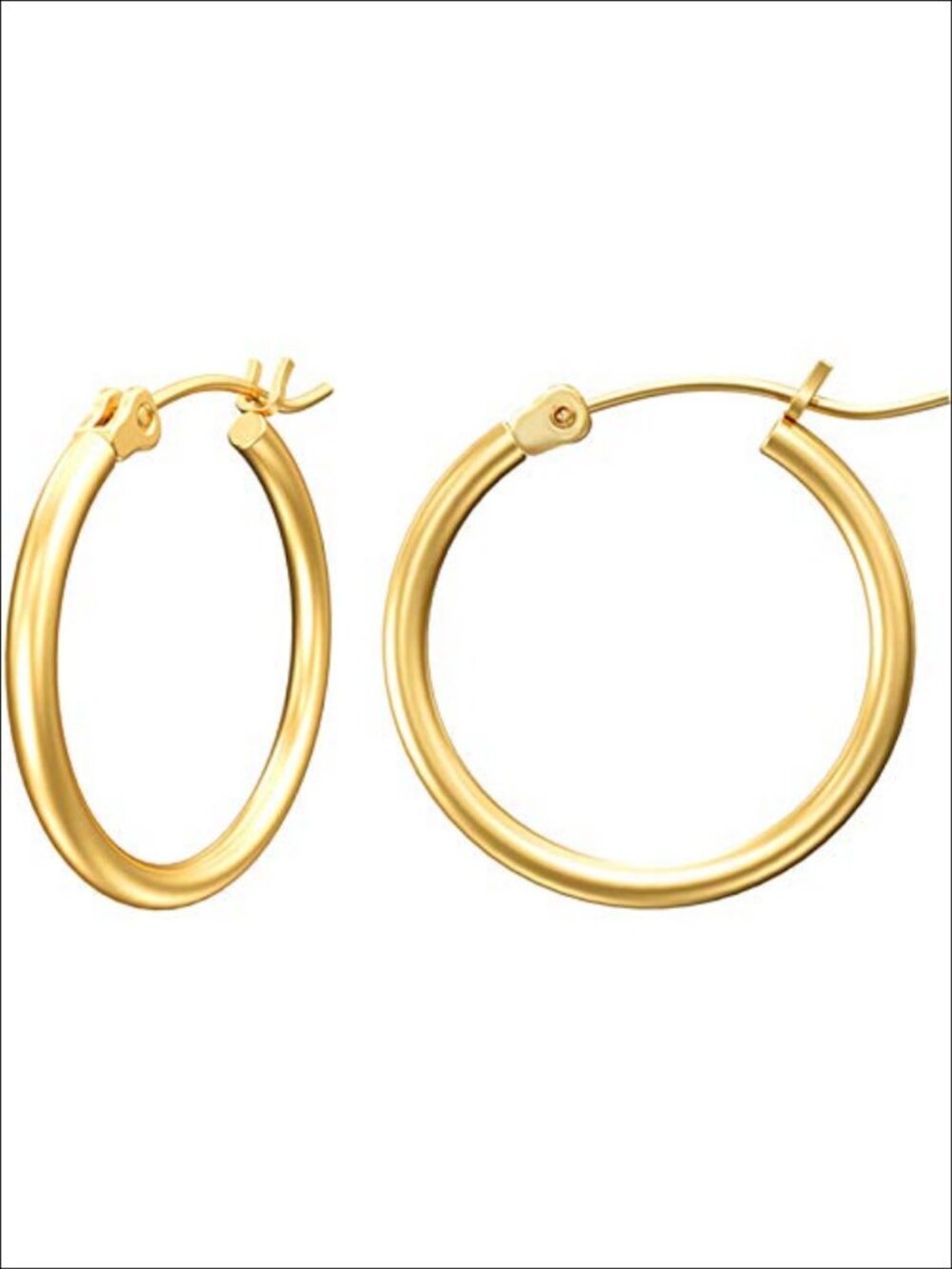 14K Gold Plated Hoop Earrings 925 Sterling Silvertone Post